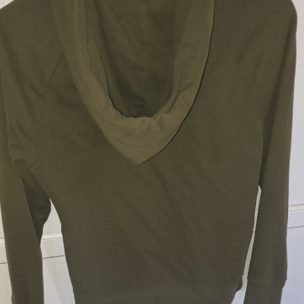 GAP Olive Green Zip-Up Hoodie with Pink Logo - Picture 3 of 3
